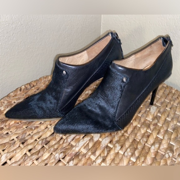 L.A.M.B Black Calf Hair Bootie-6 - Picture 2 of 4